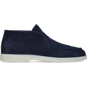 Manfield suède hoge loafers donkerblauw