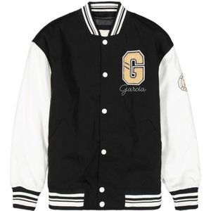 Garcia baseball jacket met logo zwart/wit