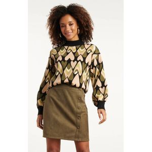 Smashed Lemon - Gebreide Top - Zwart en Army - Dames Tops