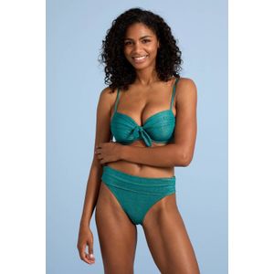 BEACHWAVE voorgevormde beugel bikinitop met goud lurex blauw