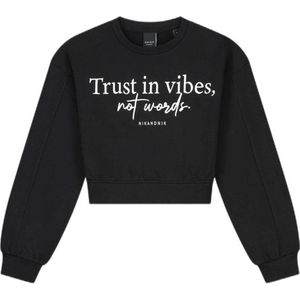 NIK&NIK sweater Vibes met tekst zwart