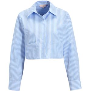 ONLY gestreepte blouse ONLNOVIA blauw/wit