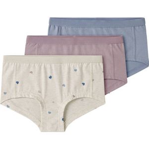 NAME IT KIDS hipster - set van 3 ecru/roze/blauw