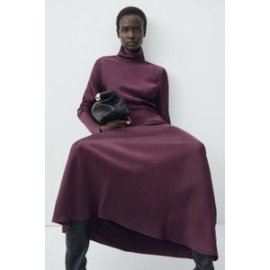 Mango jurk met col donkerrood