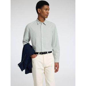 SELECTED HOMME linnen sli fit overhemd SLHSLIM-SUN lichtgroen