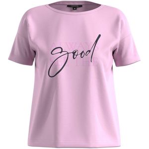 comma T-shirt met tekst roze