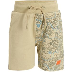 Orange Stars short Mattias met all over print beige