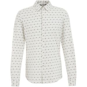 WE Fashion slim fit strijkvrij overhemd met all over print new ivory