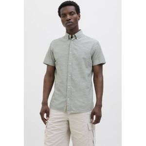 JACK & JONES PREMIUM linnen casual overhemd grijsgroen