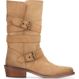 PS Poelman Suède Bikerboots Beige