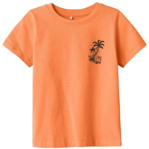 NAME IT MINI T-shirt NMMFOLE met backprint oranje