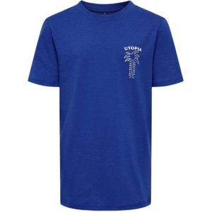 KIDS ONLY BOY T-shirt KOBJASPER met backprint hardblauw