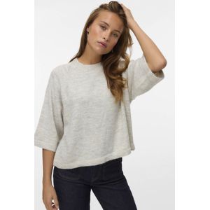 Vero Moda - VMLEFILE - Gebreide Trui - Lichtgrijs Melange - 3/4 Mouwen