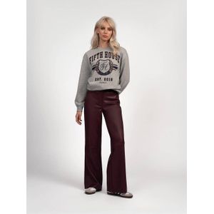 Fifth House wide legimitatieleren high waist broek donkerrood