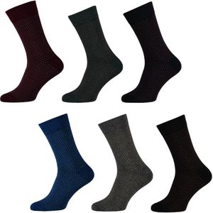 Apollo sokken met stippen - set van 6 zwart