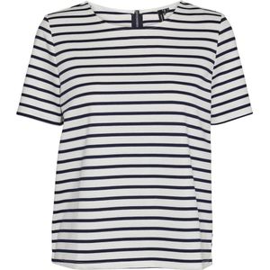 VERO MODA gestreepte top VMABBY ecru/marine