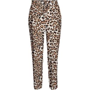 VERO MODA straight fit broek VMEASY met dierenprint donkerblauw/ecru