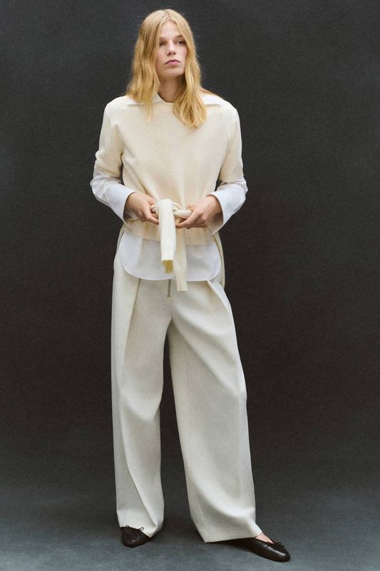 Mango gebreide trui met wol ecru