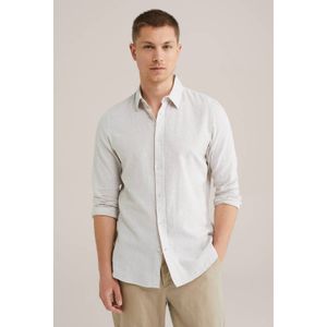 WE Fundamentals linnen casual overhemd ecru