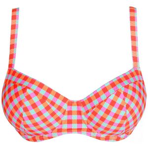 PrimaDonna voorgevormde halter bikinitop Marival rood/turquoise/oranje