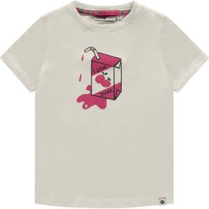 Stains&Stories T-shirt met printopdruk ecru/roze