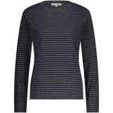 Tramontana - Striped Lurex Top - Donkerblauw