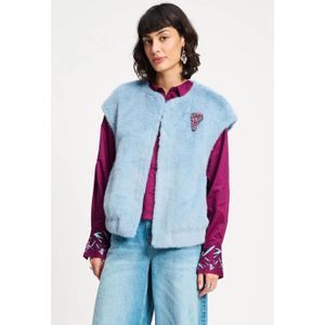 POM Amsterdam - Gilet - Blauw - 100% Polyester Imitatiebont