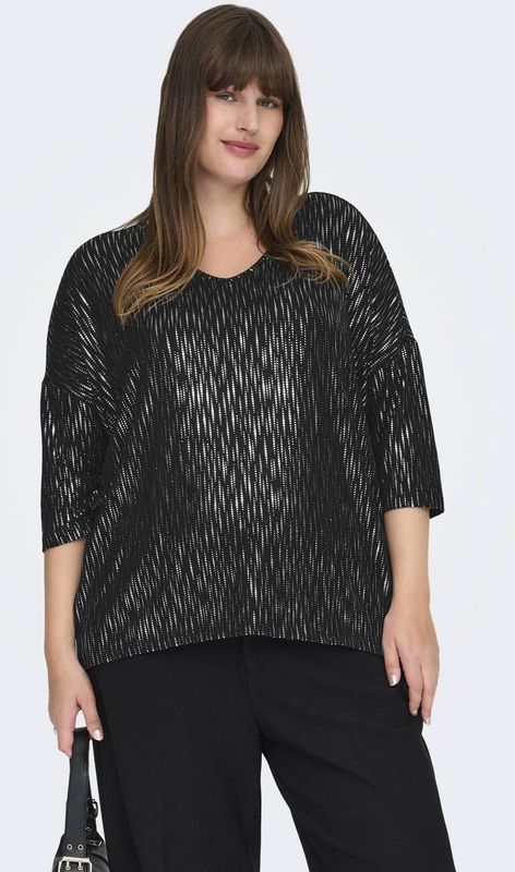 ONLY CARMAKOMA top zwart met glitter