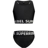 SuperRebel crop bikini Carmel zwart