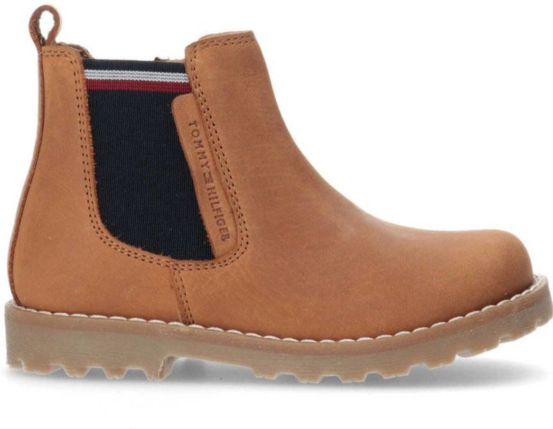 Tommy Hilfiger leren chelsea boots camel