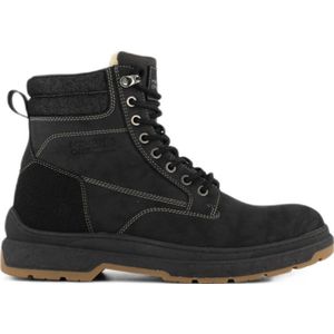 Memphis One gevoerde veterboots zwart