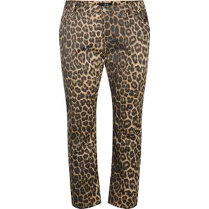 Zizzi slim fit jeans met panterprint bruin