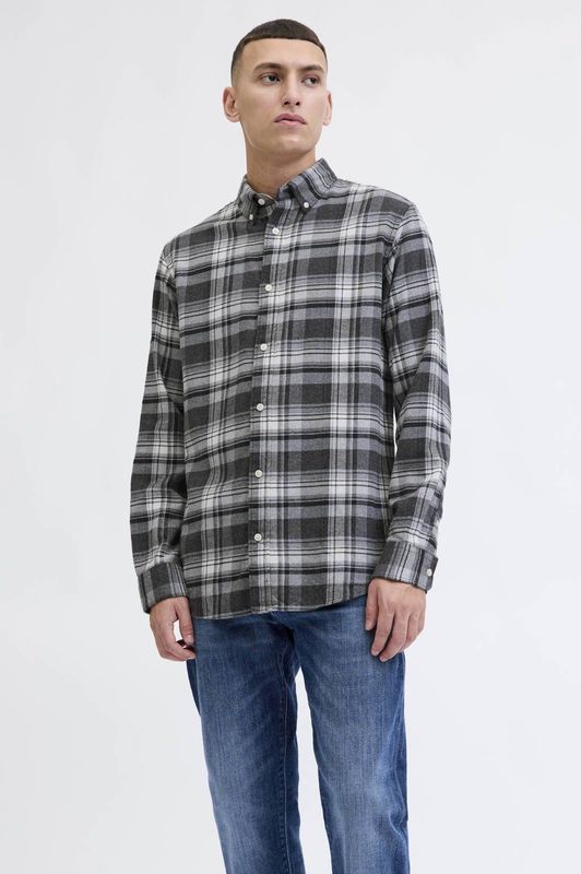JACK & JONES PREMIUM regular casual overhemd grijs - (set van 2)