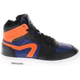 Pinocchio P1665 Leren Sneakers Zwart/Oranje