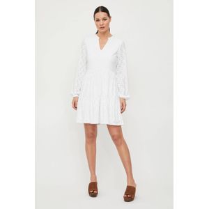 VILA A-lijn jurk VIKAWA van gerecycled polyester wit