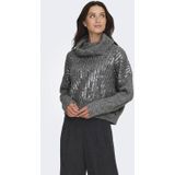 ONLY gebreide trui grijs met pailletten