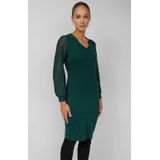 s.Oliver - Jurk - Regular Fit - Korte Lengte - V-hals - Semi-transparante Mouwen