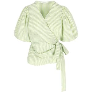 LOLALIZA gestreepte blousetop groen/ecru