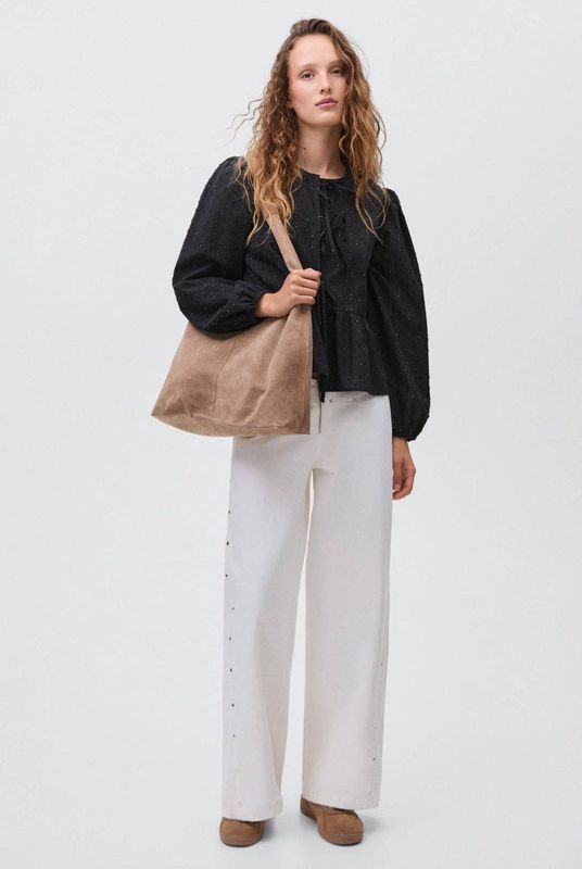 MANGO TEEN - Top - Lange Mouwen - Ronde Hals - Vrolijke All-over Print