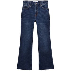 Mango cropped flared jeans dark blue denim