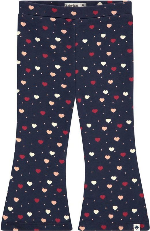 Babyface flared broek met hartjes blauw