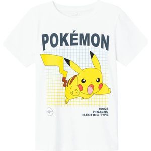 NAME IT KIDS Pokemon T-shirt NKMAMOS met printopdruk wit