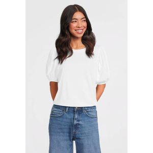 Anytime T-shirt met pofmouwen wit