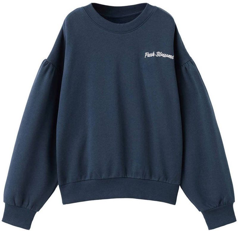 Mango Kids sweater met backprint marineblauw