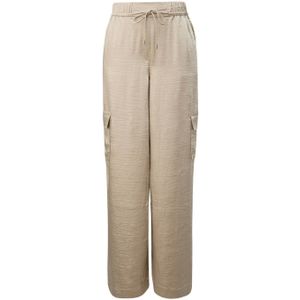 s.Oliver BLACK LABEL satijnen cargo broek beige