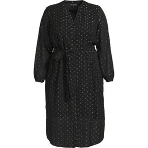 GREAT LOOKS tuniekjurk met zilveren all-over lurex print zwart/zilver