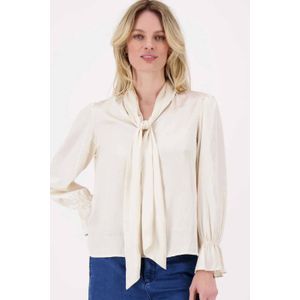 Zusss - Satijnen Blouse - Beige - 100% Polyester