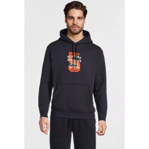 anytime hoodie met printopdruk donkerblauw