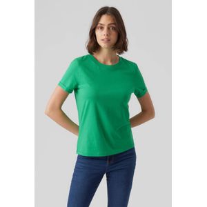 VERO MODA T-shirt VMPAULA van biologisch katoen groen