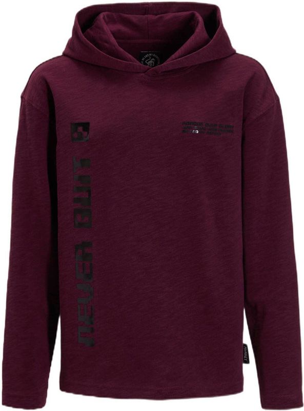 Me & My Monkey longsleeve met capuchon Kyle bordauxrood